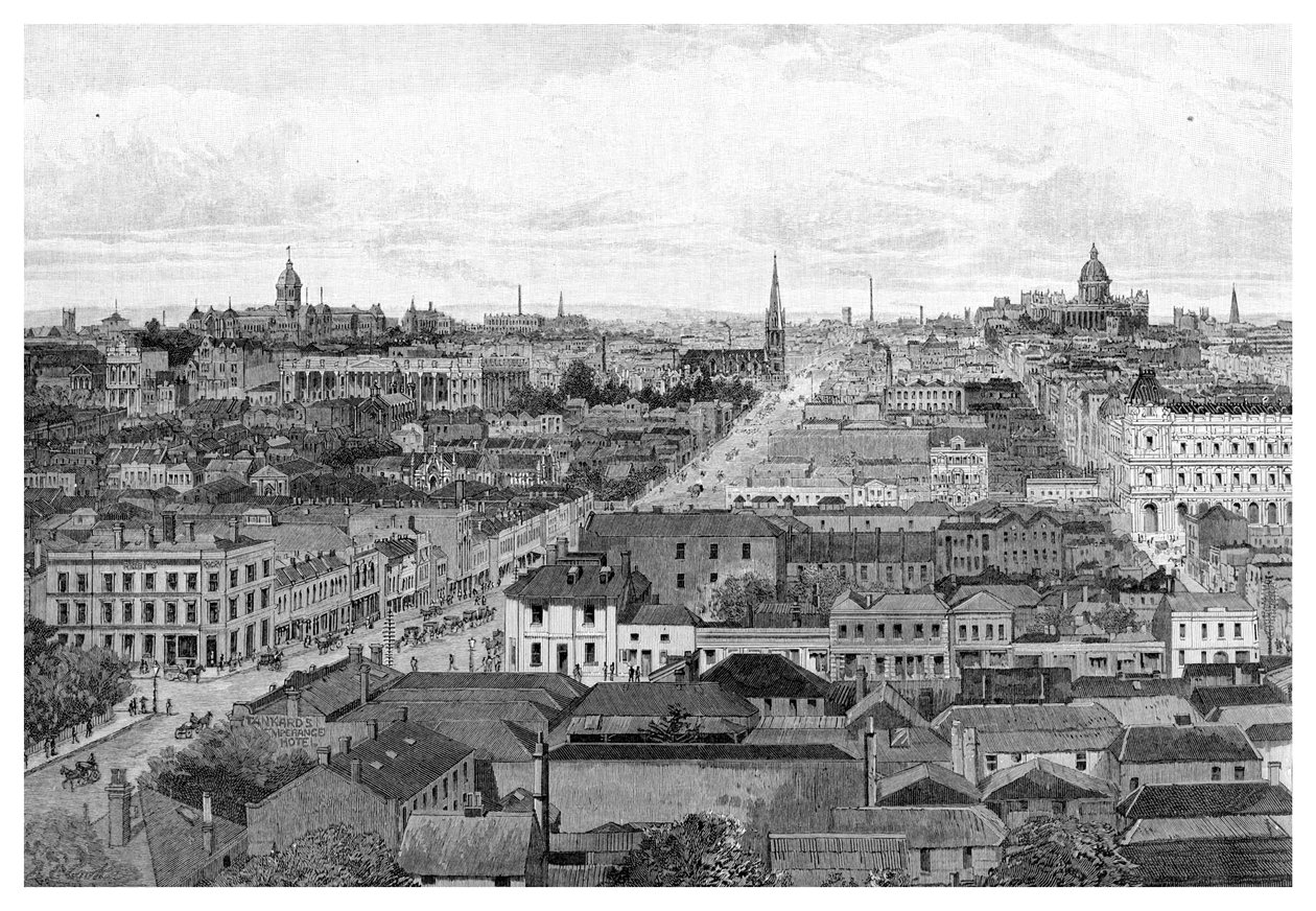 Melbourne kelet felé néz, Victoria, Ausztrália, 1886 alkotó: Unbekannt