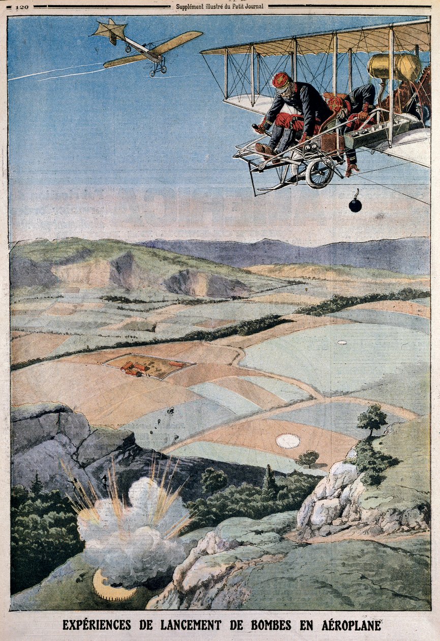 A francia légihadtest tagjai bombagyakorlaton Chalonsban, 1912 alkotó: Unbekannt