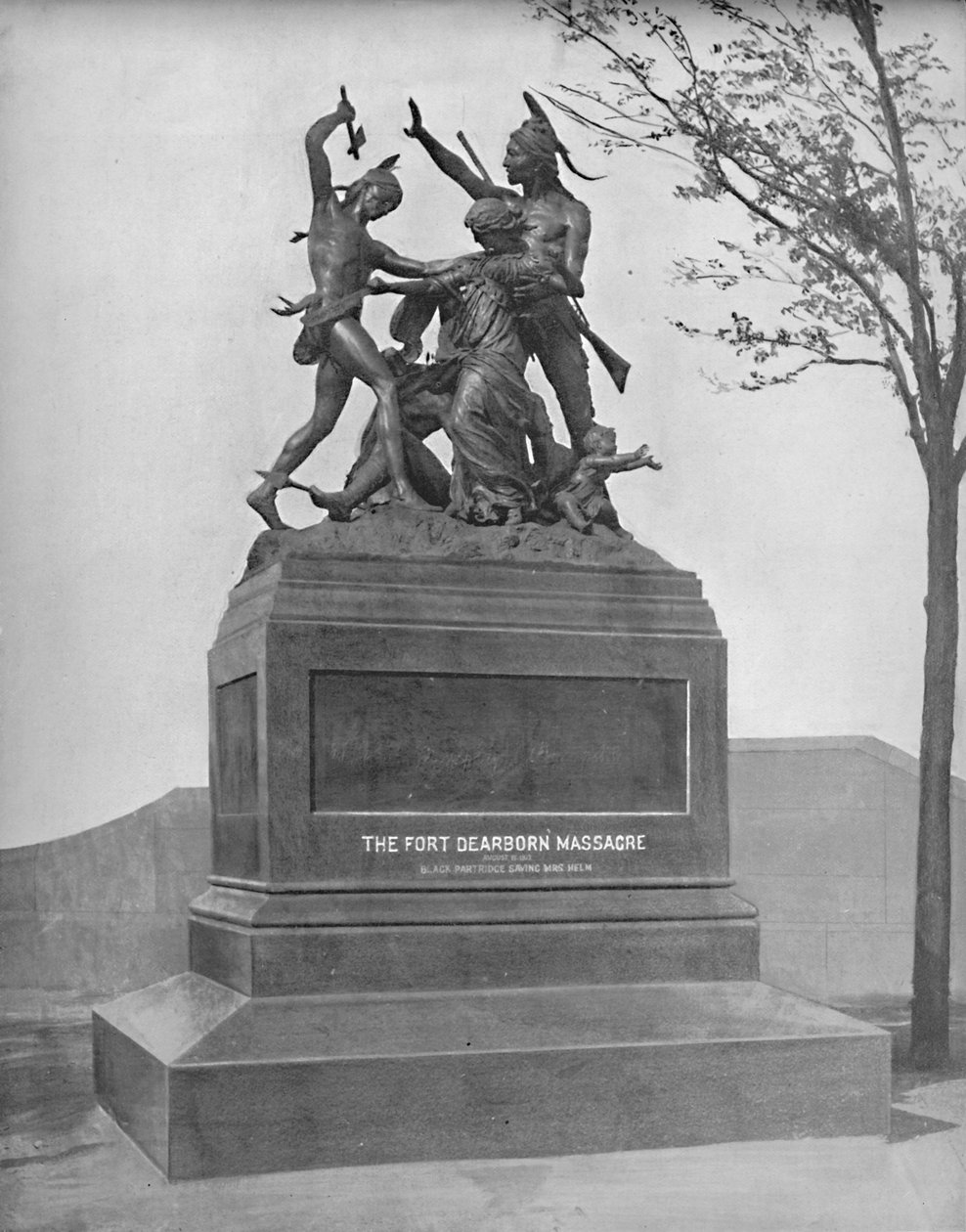A Fort Dearborn mészárlás emlékműve, 1897. alkotó: Unbekannt