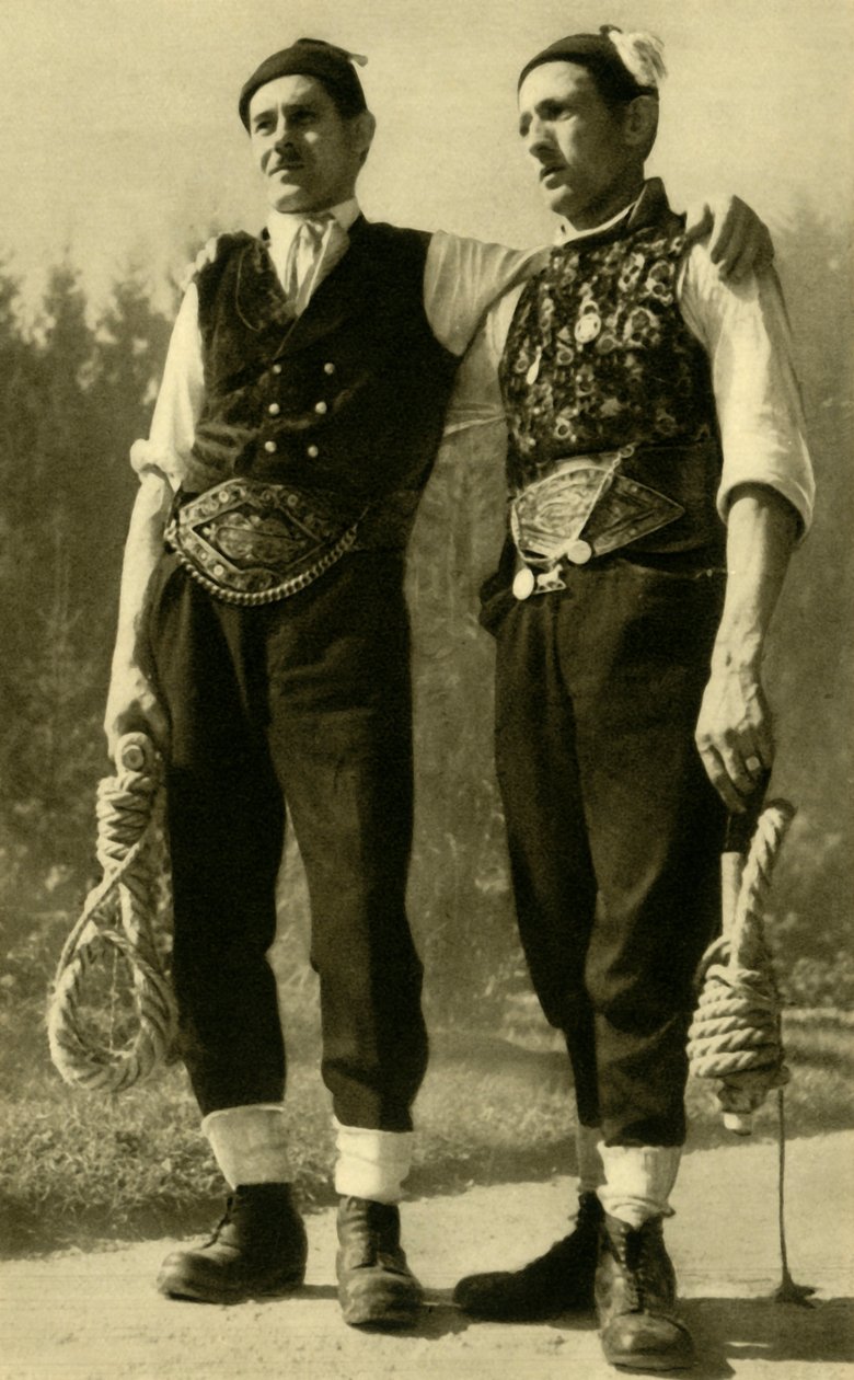 Férfiak hagyományos ruhában, Mühlviertel, Felső-Ausztria, 1935. alkotó: Unbekannt