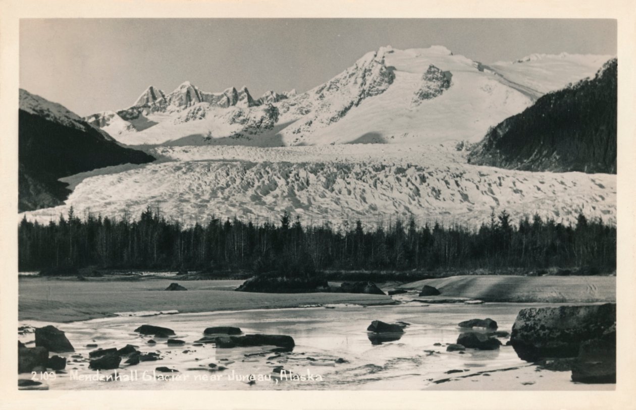 Mendenhall gleccser Juneau közelében, Alaszkában, 1940. alkotó: Unbekannt