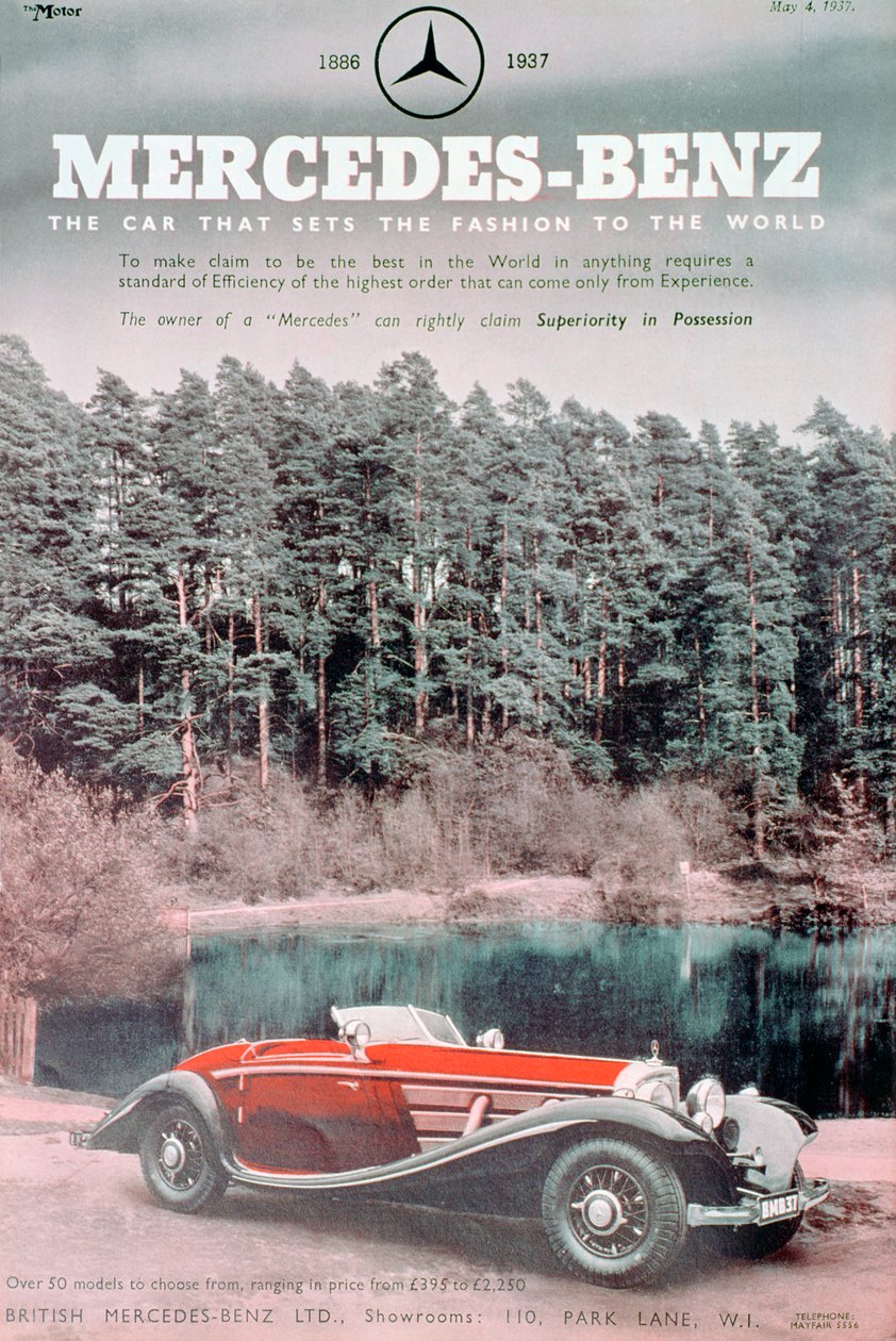 Mercedes-Benz autóhirdetés, 1937 alkotó: Unbekannt