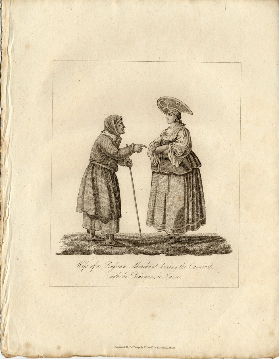 A kereskedő felesége a nővérrel Fasching idején, 1833 alkotó: Unbekannt
