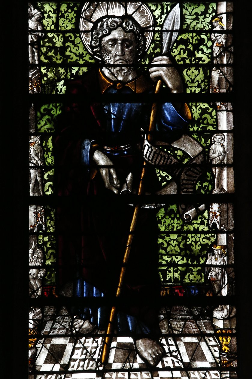 Metz katedrális. Ólomüveg ablak, Thiebaut de Lixheim 1504. Apostol, Metz, Franciaország alkotó: Unbekannt