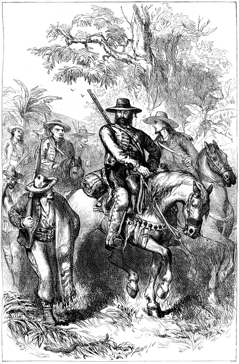 Mexikói filibusterek menet közben, 19. század közepe, 1880 alkotó: Unbekannt