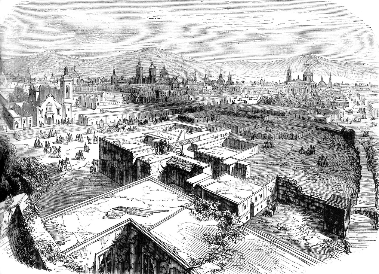 Mexikóváros, Mexikó, 19. század közepe, 1880 alkotó: Unbekannt