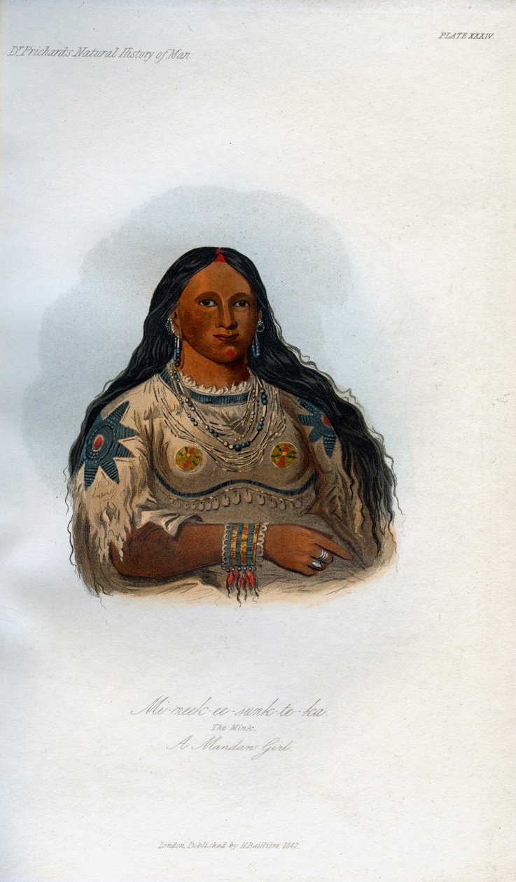 Mi-neek-ee-sank-te-ka, A nerc, Egy mandani lány, 1848 alkotó: Unbekannt