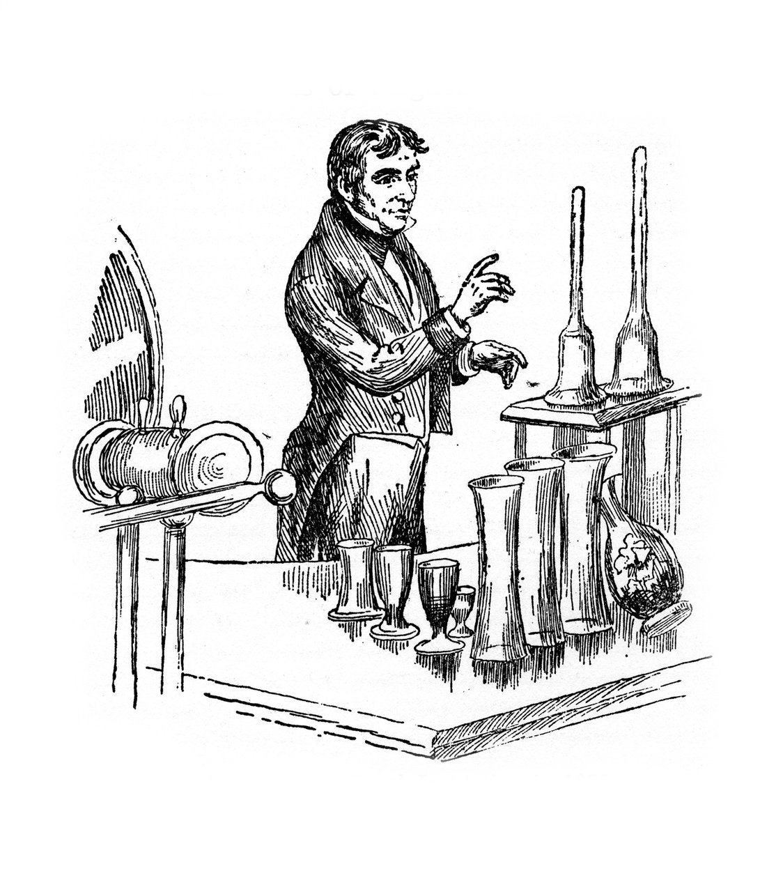 Michael Faraday előadásokat tart a londoni Királyi Intézetben, 1835 XX. század alkotó: Unbekannt