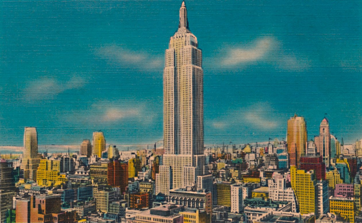 Midtown Skyline, Empire State Building, New York City, 1940-es évek alkotó: Unbekannt