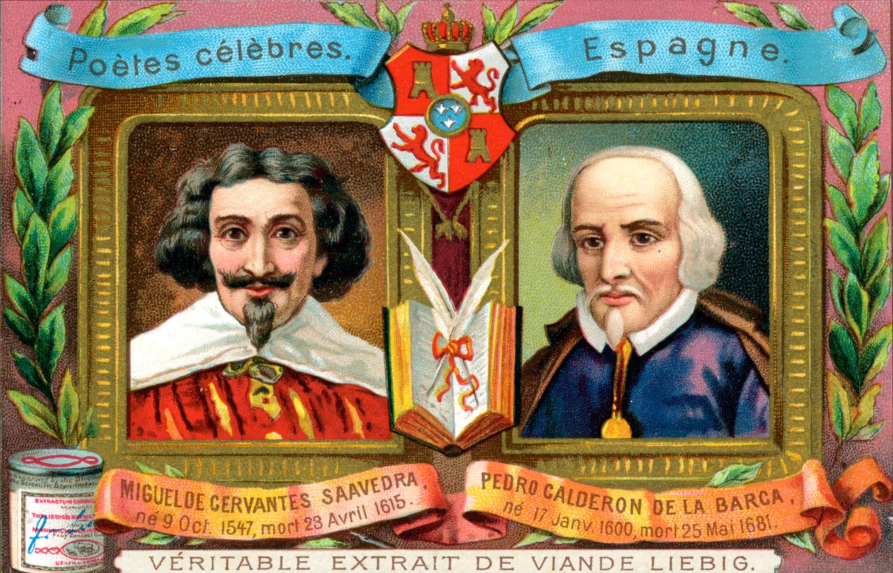 Miguel de Cervantes Saavedra és Pedro Calderon De La Barca, 1900 alkotó: Unbekannt