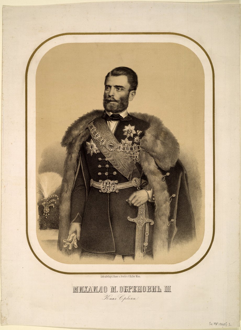 Mihailo Obrenovic III 1823-1868, szerb herceg, 1860 körül alkotó: Unbekannt