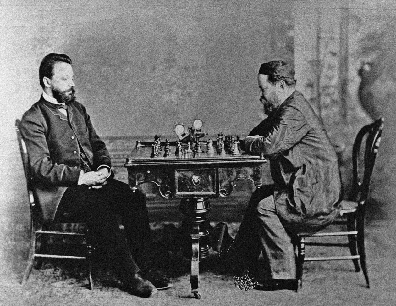Mihail Chigorin 1850-1908 és William Steinitz 1836-1900 Havannában, 1880, 1880 alkotó: Unbekannt