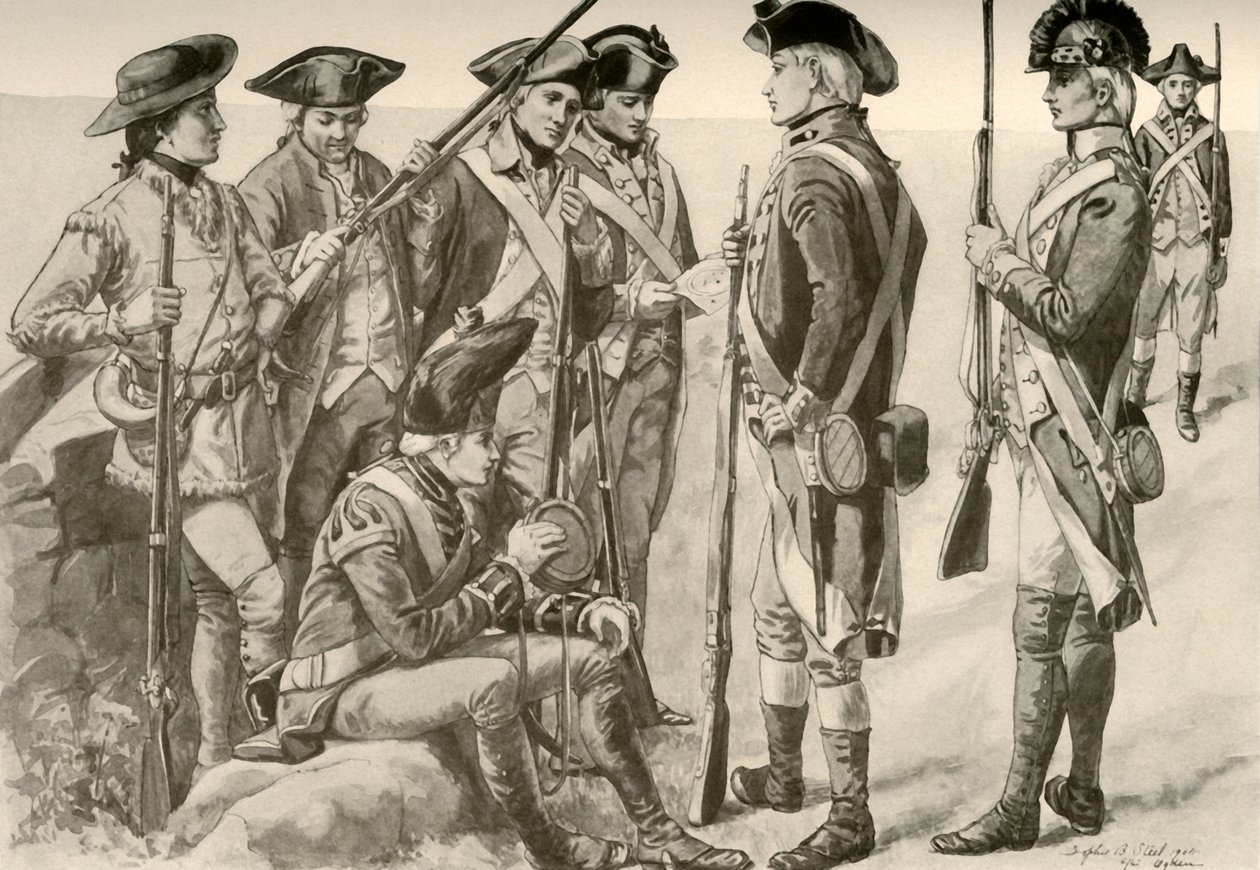 Katonai egyenruha Amerikában, 1770, 1937. alkotó: Unbekannt