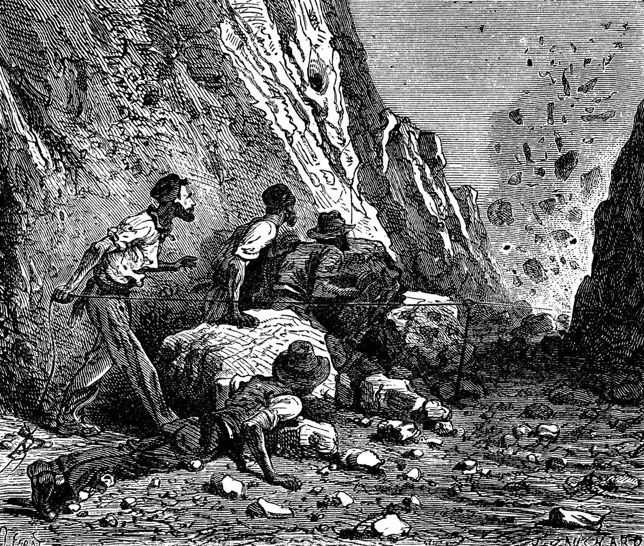 Bányászok robbantása, 1879. alkotó: Unbekannt