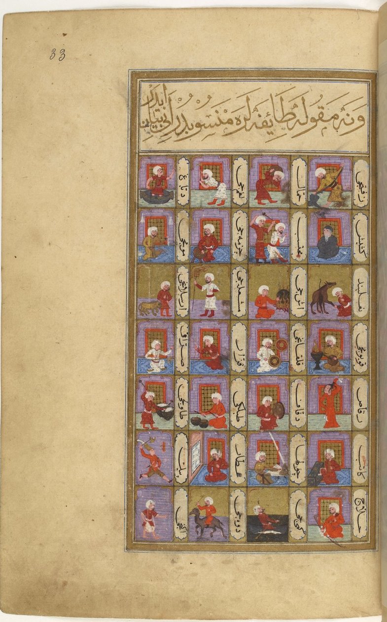Miniatűr a Matâli al-saâdetből, Seyyid Mohammed ibn Emir Hasan bal rész, 1582 alkotó: Unbekannt