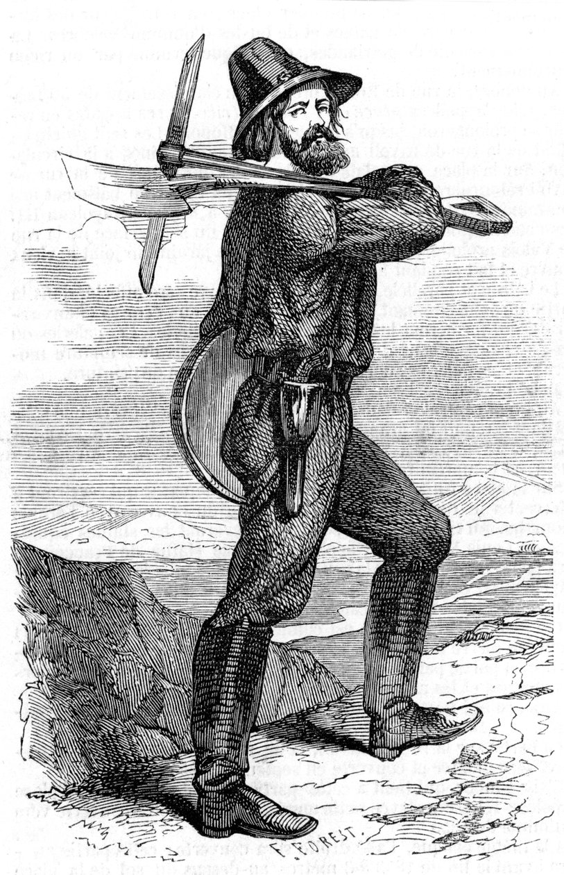 Bányászati kutató a kaliforniai aranymezőkön, 1853 alkotó: Unbekannt
