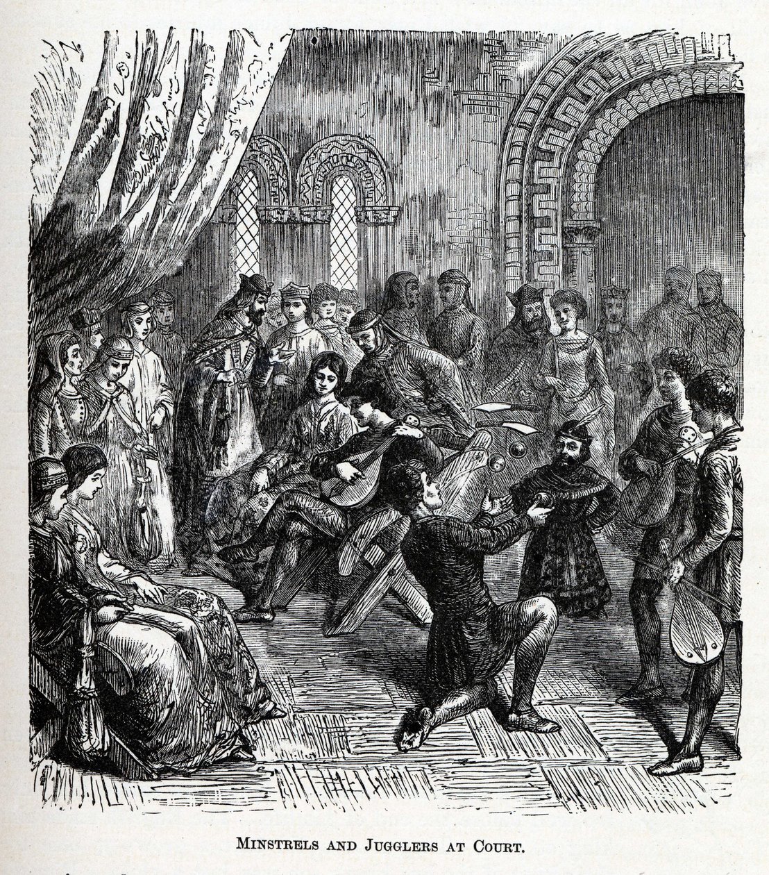 Menstrels and Jugglers at Court, 1882 alkotó: Unbekannt