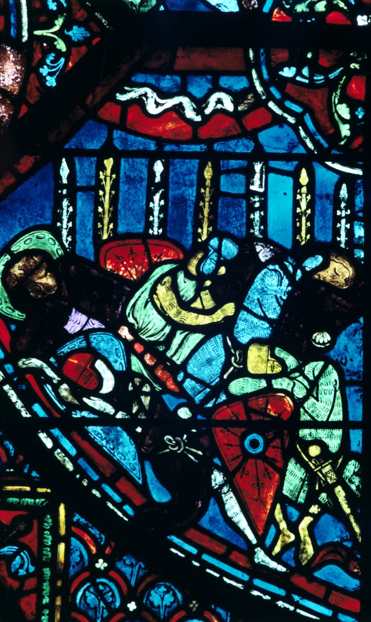 A virágzó lándzsák csodája, ólomüveg, Chartres-i katedrális, Franciaország, c1225 alkotó: Unbekannt
