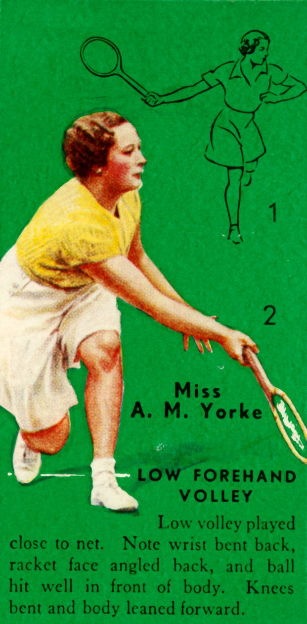 Miss A. M. Yorke – Low Forehand Volley, 1935. alkotó: Unbekannt