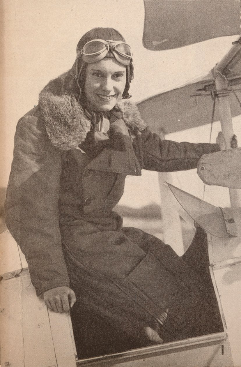 Az új-zélandi Jean Batten kisasszony, aki 1934 májusában Angliából Ausztráliába repült, megtörve Mrs. M. alkotó: Unbekannt