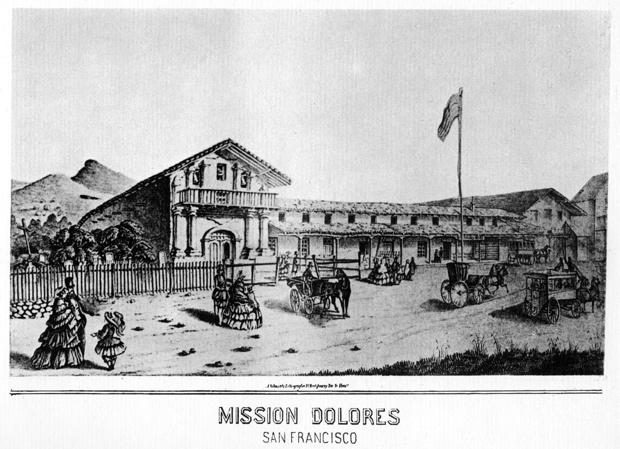 Mission Dolores, San Francisco, California, 19. század, 1937 alkotó: Unbekannt