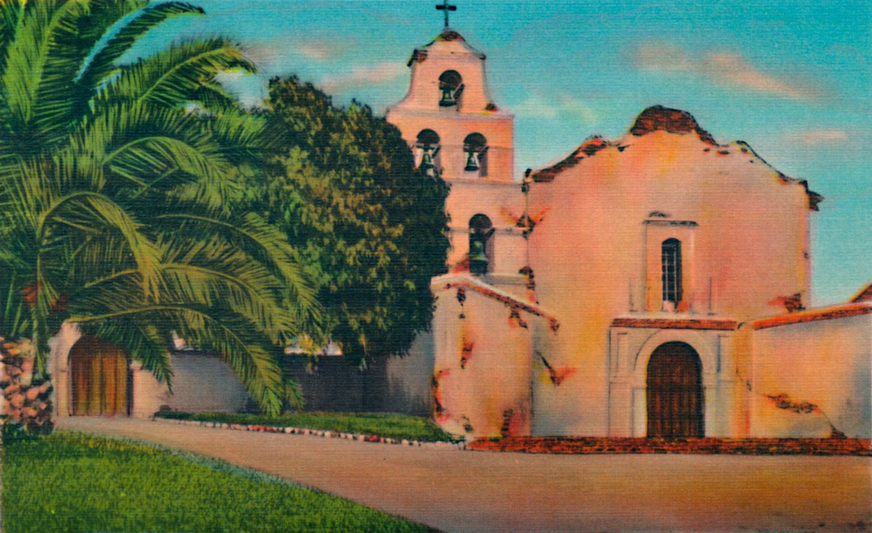 Misszió San Diego De Alcala. Alapítva 1769, Kalifornia, 1941 alkotó: Unbekannt