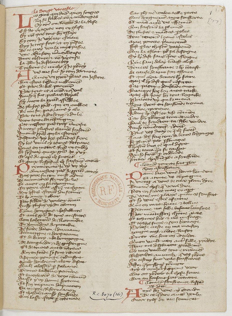 Párizsi Menagier, kéziratos oldal, 1393 alkotó: Unbekannt