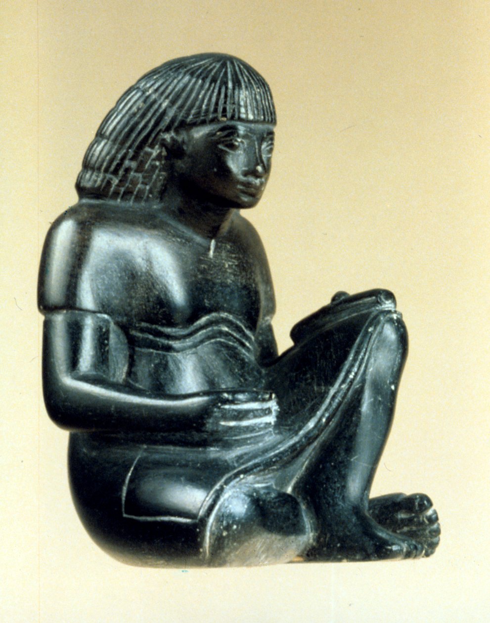 Ülő írnok modellje, ókori egyiptomi, 18. dinasztia, ie 1550-1293 alkotó: Unbekannt