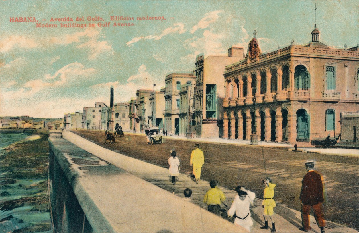 Modern épületek a Gulf Avenue-n, Havanna, Kuba, c1910 alkotó: Unbekannt