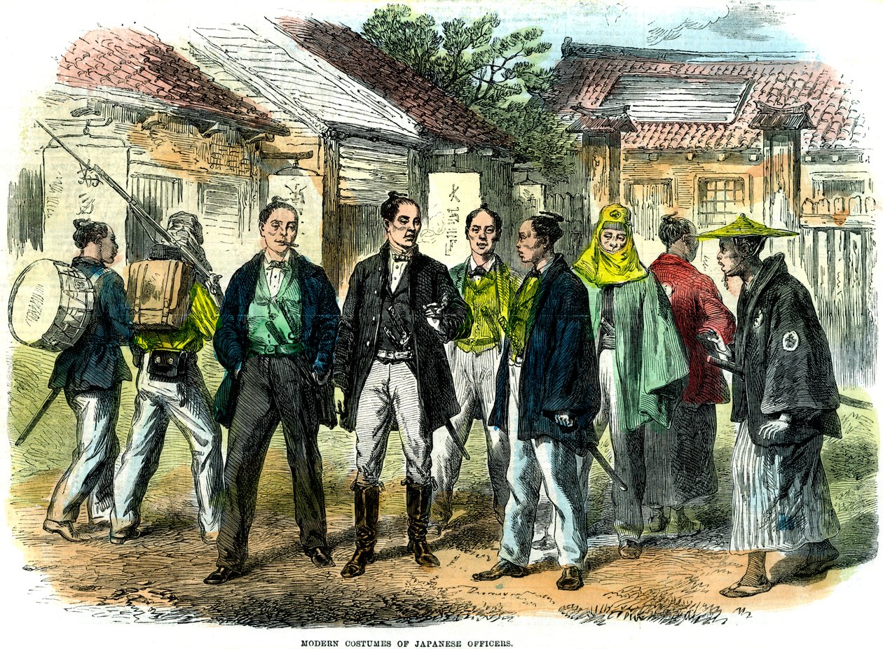 Japán tisztek modern jelmezei, 1866 alkotó: Unbekannt