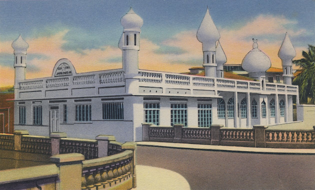 Mohammedán mecset, Spanyolország kikötője, Trinidad, B.W.I., 1940-es évek. alkotó: Unbekannt