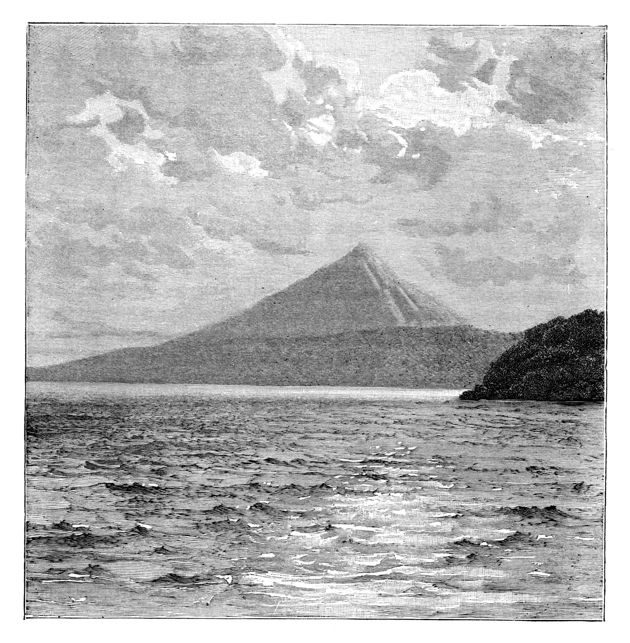 Mombacho vulkán és a Nicaraguai-tó partja, 1890 alkotó: Unbekannt