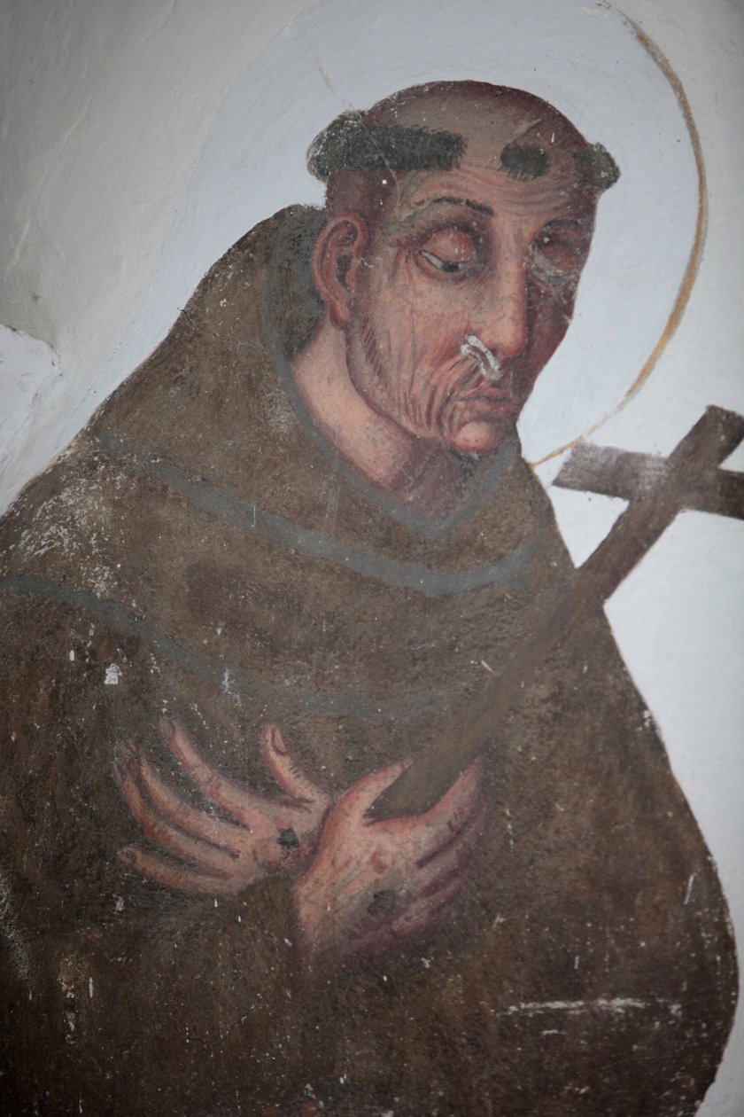 Saorge-i kolostor 17. századi festmény, amely Assisi Szent Ferencet ábrázolja, Saorge, Franciaország alkotó: Unbekannt