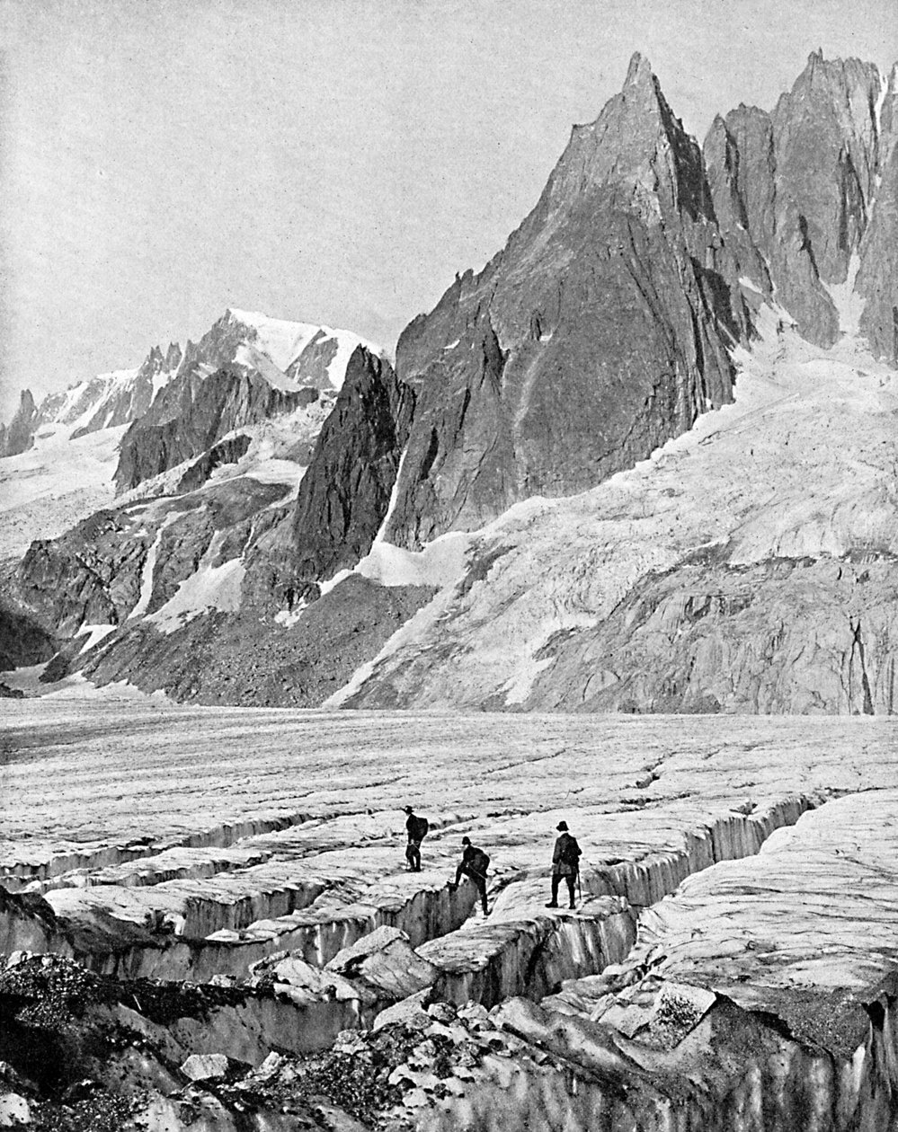 Mont Blanc du Tacul és Dent du Requin, az Alpok, 20. század eleje alkotó: Unbekannt