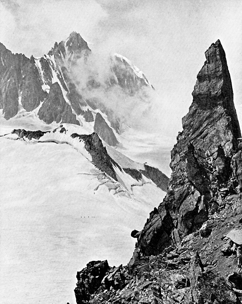 Mont Maudit az Aiguille Marbrees-ből, az Alpokból, a XX. század elején alkotó: Unbekannt