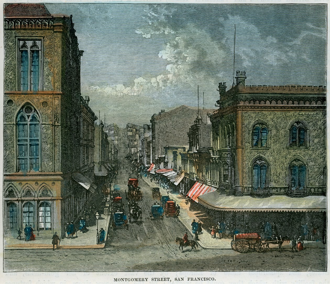 Montgomery Street, San Francisco, California, USA, 1880 alkotó: Unbekannt