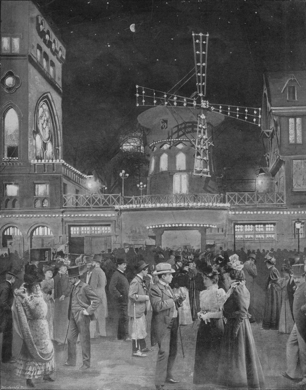 A Montmartre S szórakoztatja a Moulin Rouge kijáratát, 1900 alkotó: Unbekannt