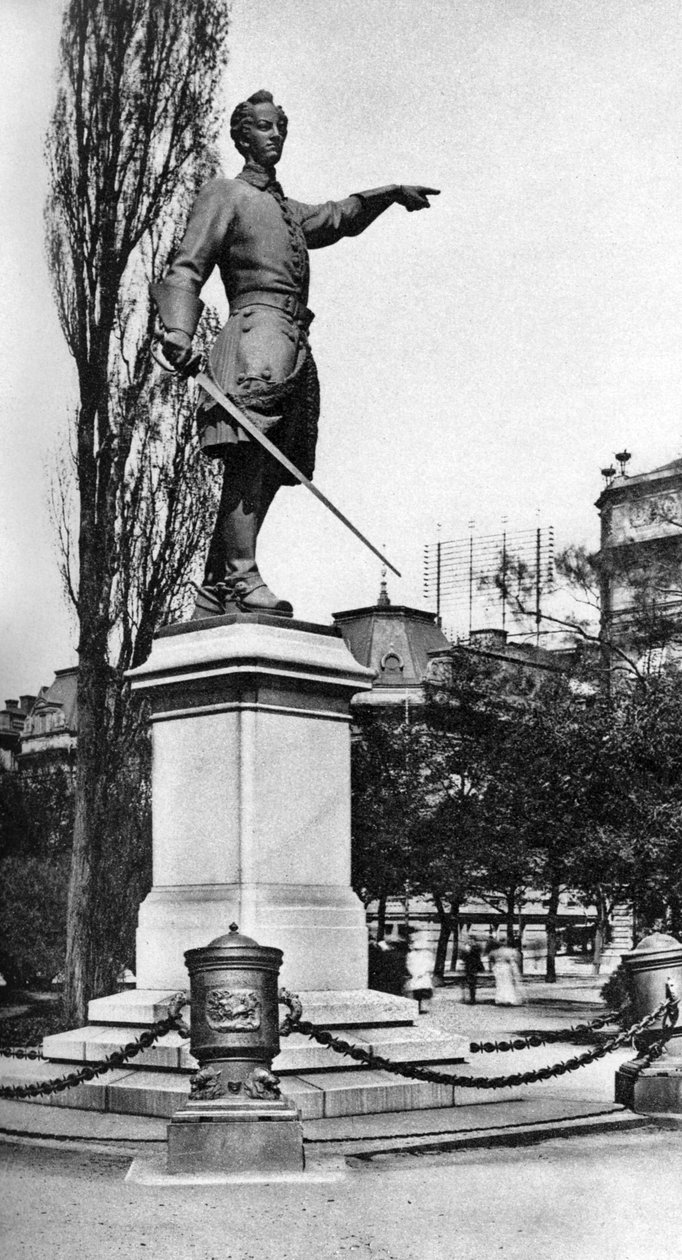 XII. Károly emlékműve, kertek a Királyi Operaház mögött, Stockholm, Svédország, 1923 alkotó: Unbekannt