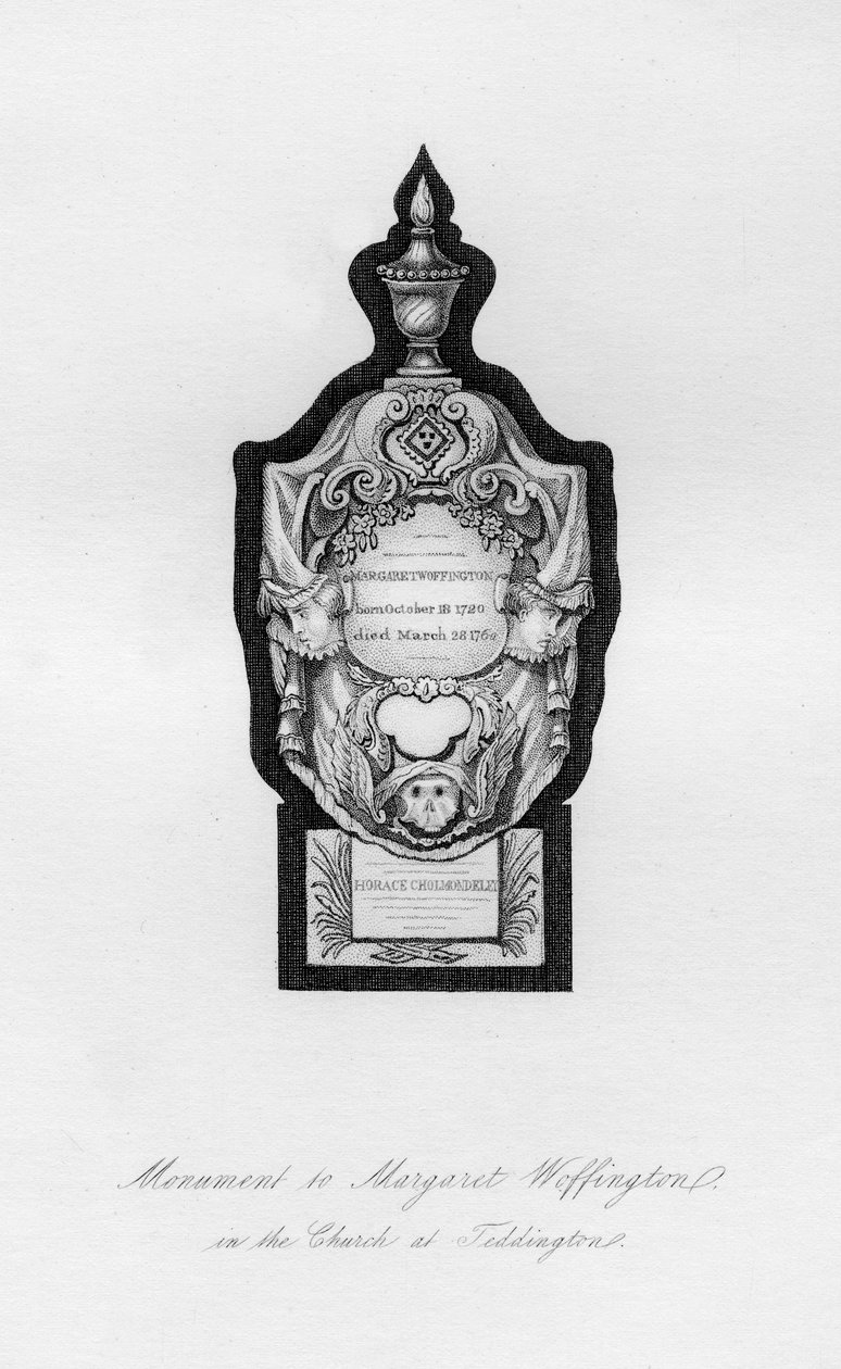 Emlékmű Margaret Woffingtonnak, a színésznőnek Teddingtonban, 18. század, 1840 alkotó: Unbekannt