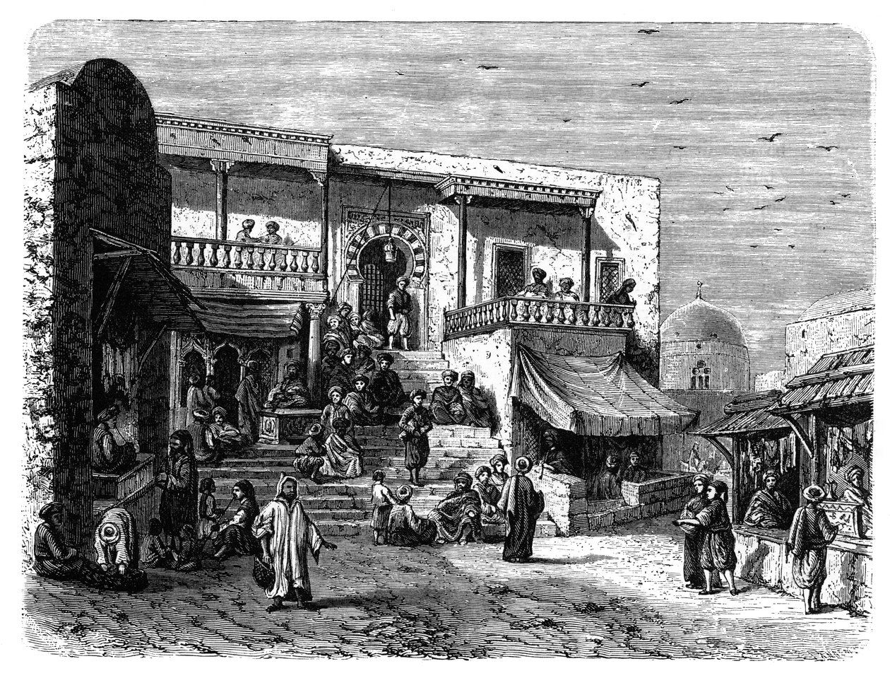 Mór kávéház Sidi Bou Saidban, Tuniszban, 1890 alkotó: Unbekannt