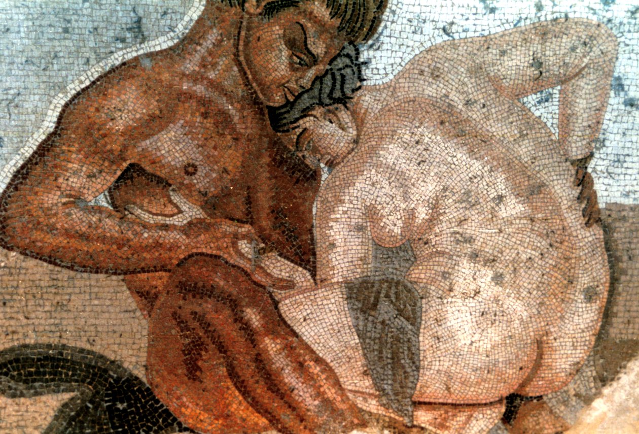 Szatír és nimfa mozaikja, Faun háza, Pompeii, Olaszország alkotó: Unbekannt