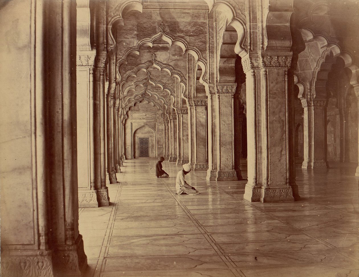 Moti Masjid: Gyöngymecset az Agra-erőd belsejében, 1860-70-es évek. alkotó: Unbekannt