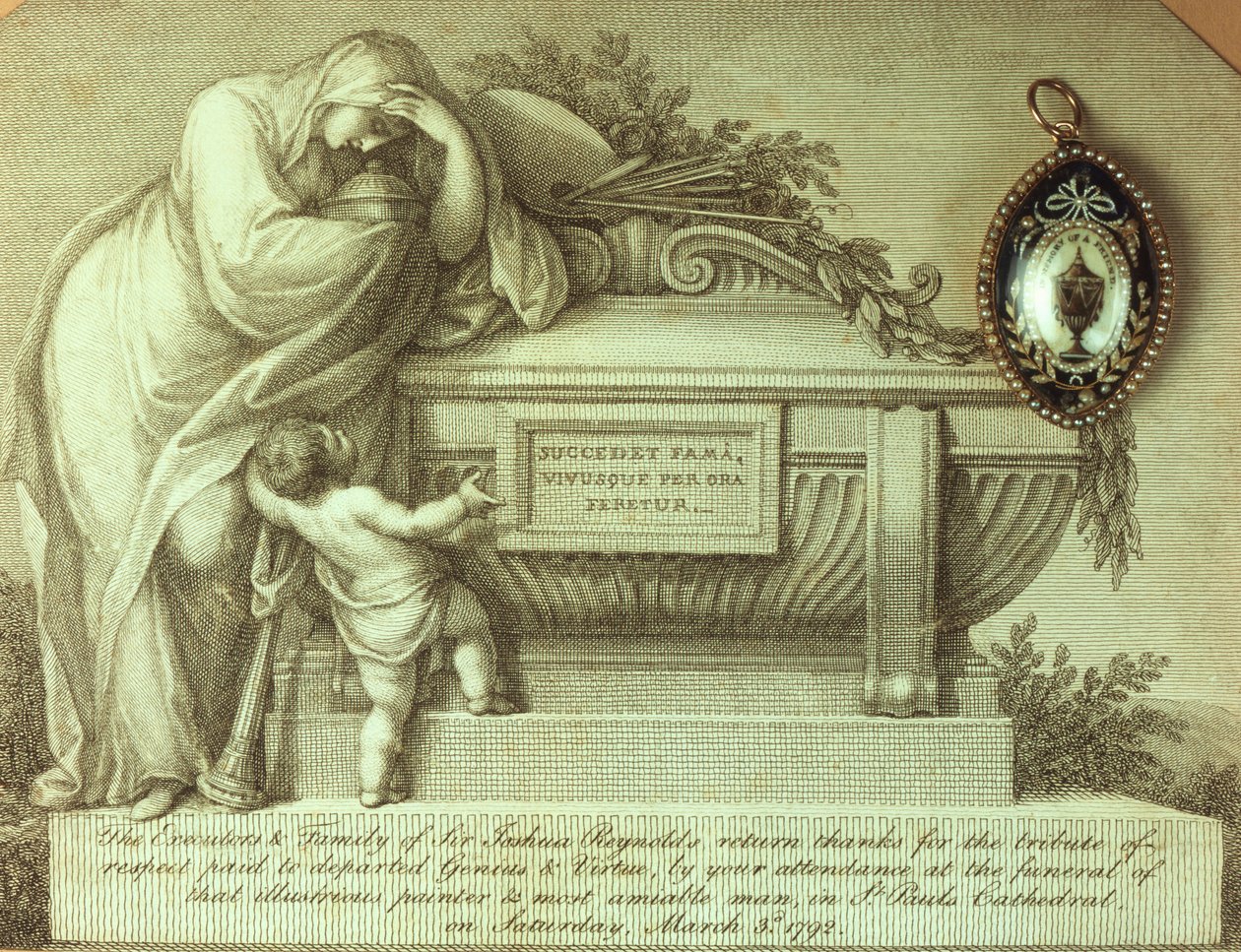 Sir Joshua Reynolds gyászlapja és mementója, 1792 alkotó: Unbekannt