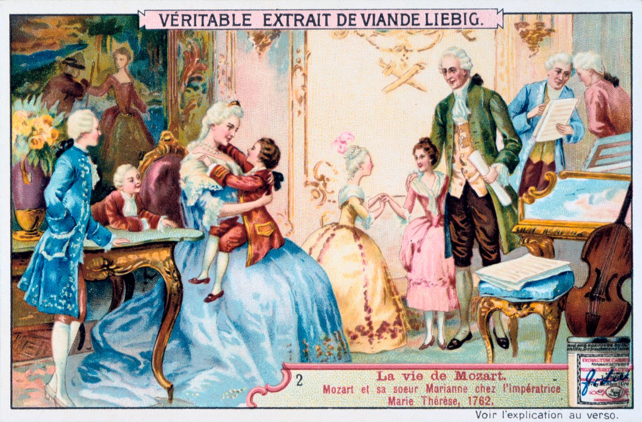 Mozart hét évesen Mária Terézia császárné előtt, 1763. 1906 alkotó: Unbekannt