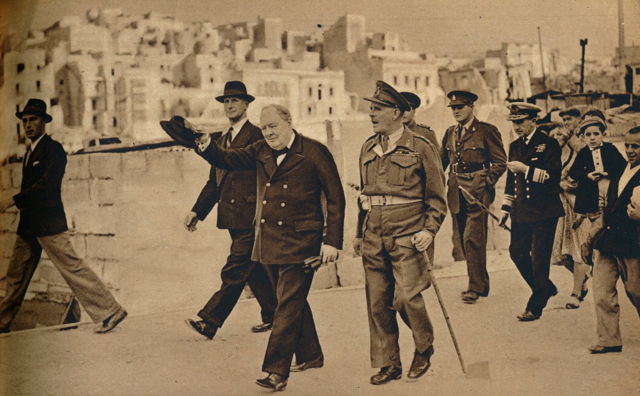 Churchill úr Máltán járt, ahol Lord Gort marsallal látják, 1943-1944 alkotó: Unbekannt