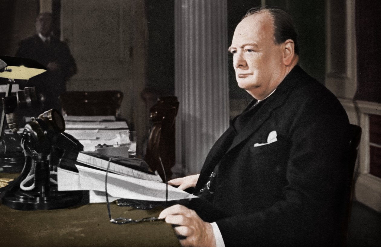 M. Churchills V.E. Dai Broadcast, 1945, 1955 alkotó: Unbekannt