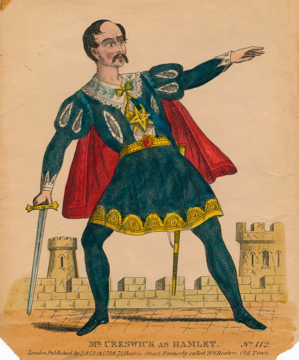Mr. Creswick, mint Hamlet, 1849. alkotó: Unbekannt
