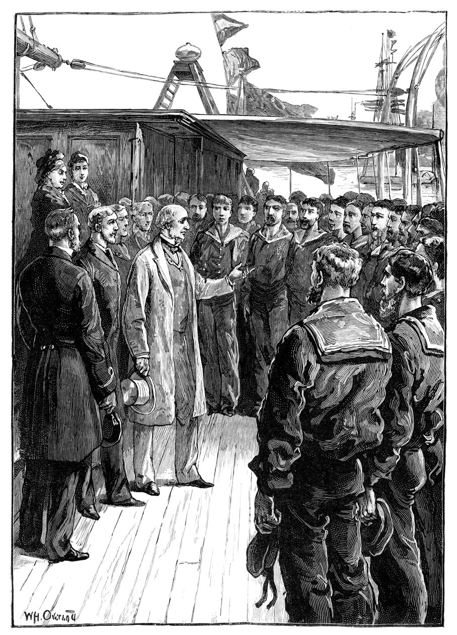 Mr Gladstone beszédet mond a Grantully-kastély tisztjeihez és legénységéhez, 19. század vége alkotó: Unbekannt