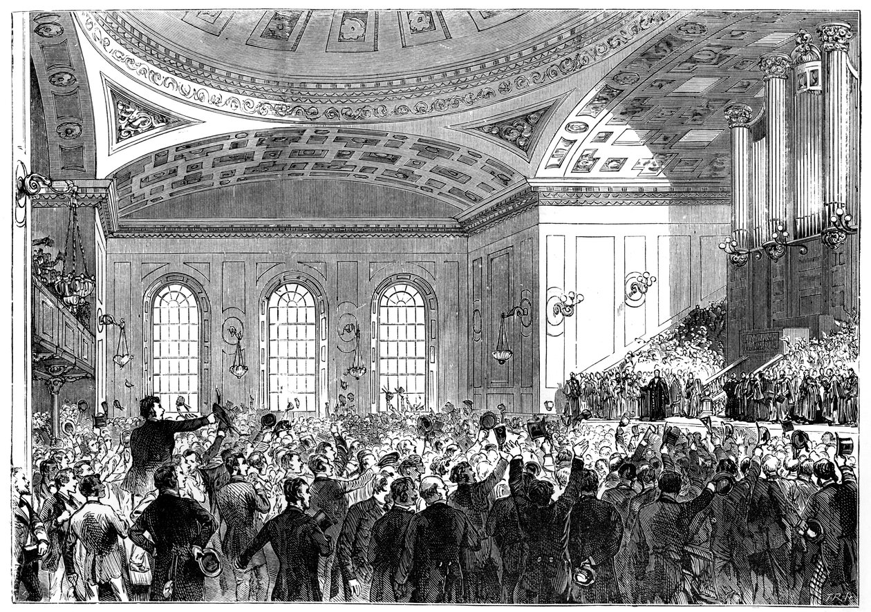 Gladstone úr beszédet mond az Edinburghi Egyetem rektoraként, 1859-1865 alkotó: Unbekannt