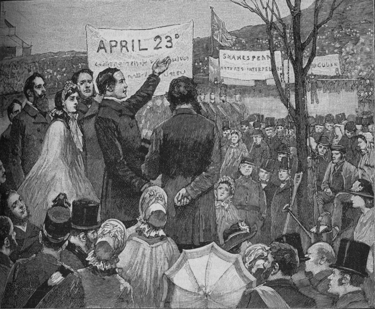 Mr. Phelps elültette a Shakespeare-tölgyet a Primrose Hillen, London, 1890 alkotó: Unbekannt